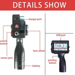 T JET 1 Inch Handheld Thermal Inkjet Printer for Batch Code Plastic Bottle (Pack of 2) Multi-function Monochrome Inkjet Printer image 4