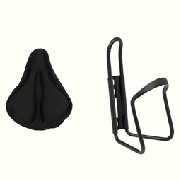 fcc racing Premium Soft Bicycle Saddle Seat Cover & Aluminium Alloy Bottle Holder Combo Bicycle Bottle Holder-picture-33