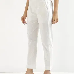 ap retail Pack of 2 Women Regular Fit White, Pink Pure Cotton Trousers image 4