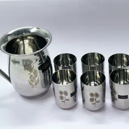 dev industries 1 Jug 1500 ml 6 Glass 250 ml Jug Glass Set image 5