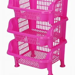 shree craft vegetable rack pink Plastic Fruit & Vegetable Basket-picture-15