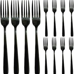 Manishaware Signature Black Spoon Set Stainless Steel Dinner Fork Set image 1
