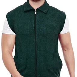 life and style Men Solid Collared Neck Green Sweater-picture-24