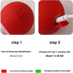 velaavo Interactive Rolling Dog Toy – 360° Electric Smart Silicone Ball, Soft Toy For Dog & Cat image 4