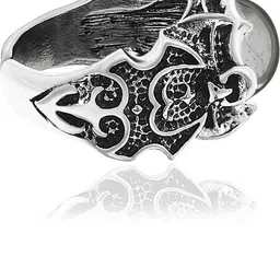 diivine hindu Stainless Steel Cat's Eye Silver Plated Ring image 5