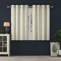 panipat textile hub 153 cm (5 ft) Jacquard Room Darkening Window Curtain (Pack Of 2)-picture-21
