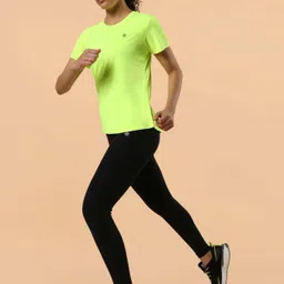 cult Women Solid Round Neck Polyester Green T-Shirt image 2