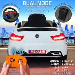 mekashi Kids Electric Car with Remote, LED Lights & Music, Strong & Durable, Car Battery Operated Ride On image 2
