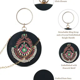 anekaant Party Black Clutch image 3