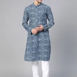 See Designs Ethnic Motifs Printed Pure Cotton Kurta with Pyjamas image 1