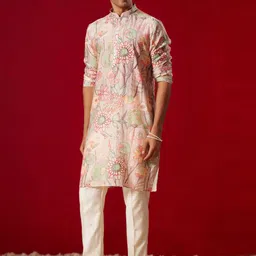 VASTRAMAY Floral Printed Regular Kurta with Trousers image 4