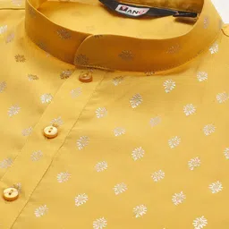 MANQ Men Ethnic Motifs Printed Pure Cotton Kurta with Pyjamas image 3