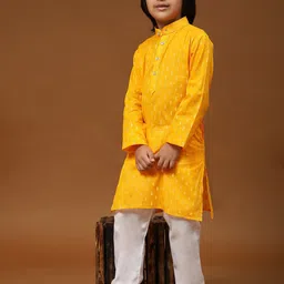 Pro-Ethic STYLE DEVELOPER Boys Ethnic Motifs Woven Design Kurta With Pyjamas-picture-27