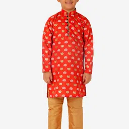 Pro-Ethic STYLE DEVELOPER Boys Paisley Printed Pure Cotton Kurta with Pyjamas-picture-25