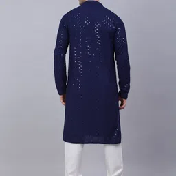 Jompers Floral Embroidered Sequined Pure Cotton Kurta with Churidar image 5
