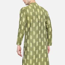 Vastraa Fusion Ethnic Motifs Woven Design Ikat Pure Cotton Straight Kurta With Pyjamas image 5