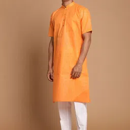 VASTRAMAY Mandarin Collar Kurta With Pyjamas-picture-12