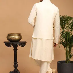 VASTRAMAY Mirror Work Mandarin Collar Long Sleeves Angrakha Kurta Churidar With Jacket image 4