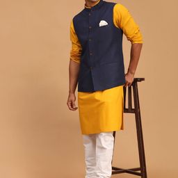 VASTRAMAY Men Cotton Nehru Jacket Kurta with Churidar-picture-36