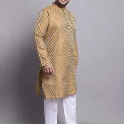 SOJANYA PLUS Plus Size Woven Design Kurta With Pyjamas & Nehru Jacket-picture-12