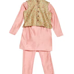 Ethnovog Boys Pink Regular Kurta with Pyjamas-picture-31