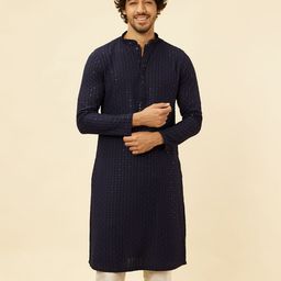 Manyavar Embroidered Sequinned Straight Kurta With Pyjama-picture-45
