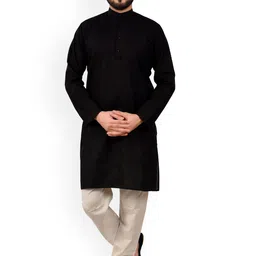 Pro-Ethic STYLE DEVELOPER Men Black Pure Cotton Kurta with Pyjamas-picture-31