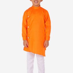Pro-Ethic STYLE DEVELOPER Boys Orange Angrakha Kurta with Pyjamas-picture-39