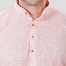 Maharaja Mandarin Collar Regular Linen Kurta with Pyjamas image 2