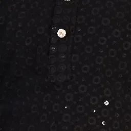 BAESD Boys Embroidered Mandarin Collar Long Sleeves Sequinned Kurta with Pyjamas image 5