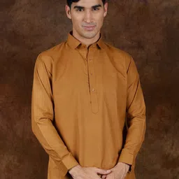 Exotic India Pure Cotton Pathani Kurta Pyjama Set With Front Pocket image 2