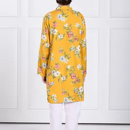 THE PONY & PEONY CO. Boys Floral Printed Mandarin Collar Regular Kurta with Pyjamas image 4