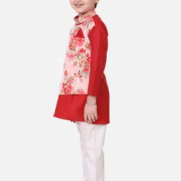 BownBee Boys Red & Pink Printed Kurta with Pyjamas image 2