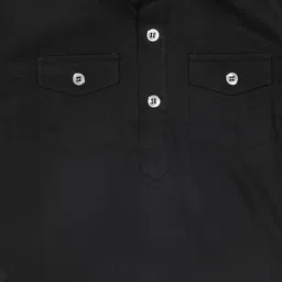 VASTRAMAY Boys Black Pure Cotton Kurta with Pyjamas image 3