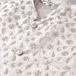 SOJANYA PLUS Ethnic Motifs Woven Design Regular Kurta With Pyjamas & Nehru Jacket~ image 4