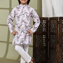Pro-Ethic STYLE DEVELOPER Boys Printed Regular Mirror Work Pure Cotton Kurta with Pyjamas-picture-7