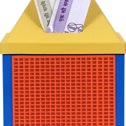 riyesto toys Hut Shape Coin Box For Kids Plastic Coin Bank Money Saver Interactive Piggy Bank Coin Bank image 2