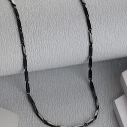 xflame Mens Jewellery Stylish Fancy Party Wear Handmade black Stainless Steel chains Titanium Plated Stainless Steel Chain image 2