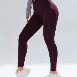 imperative Solid Women Maroon Tights image 1