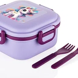 dhanraj Rectangle 3 Section Lunch Box With Spoon & Fork 2 Container Lunch Box(800ml) 1 Containers Lunch Box-picture-11