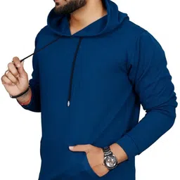 aai Men Full Sleeve Solid Hooded Sweatshirt image 4