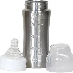 the cheeky kidzz Baby Multi-Functional Stainless Steel Feeding Water Milk Nipple Feeder Bottle - 250 ml image 4