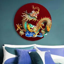Round Multicolour Legendary Tatsu Canvas Art Print By The Artment-image-86