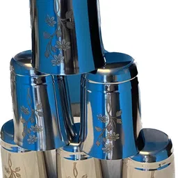 CLASY LASER PRINTED JUG FOWER DESING WITH 6PCS OF GLASS Jug Glass Set image 3