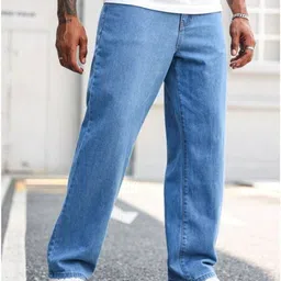 haviva Men Straight Fit Mid Rise Light Blue Jeans-picture-19