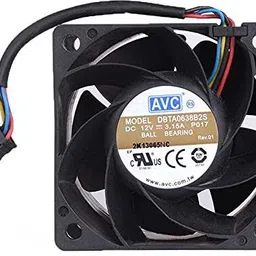 Electronic Spices AVC DBTA0638B2S 60x60x38mm 6038 DC 12V 3.15A large air flow cooling fan 4 wire Cooler-picture-12