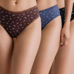 eden Pack of 3 Women Hipster Black, Blue, Brown Panty-picture-23