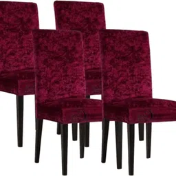 roodra creations Velvet Plain 1 Seater Chair Cover-picture-15