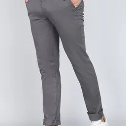parx Men Slim Fit Grey Cotton Blend Trousers image 2