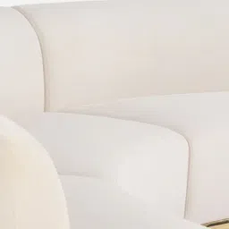 casacraft from pepperfry Fairmont Boucle Fabric C-shape Corner Sofa in Off-White Color image 3